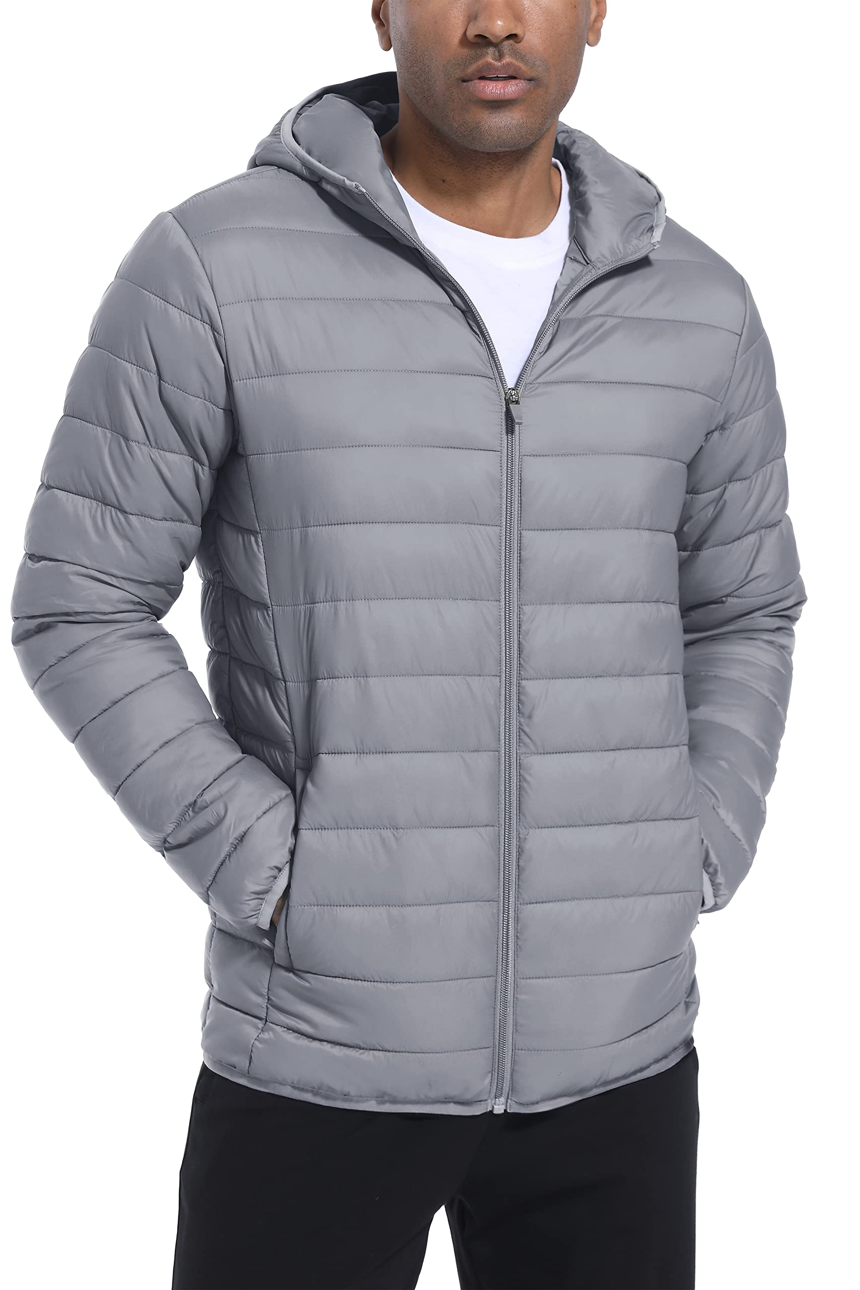 Ashore Shop Mens Lightweight Puffer Jackets Mens Quilted Polyester Nylon Jacket