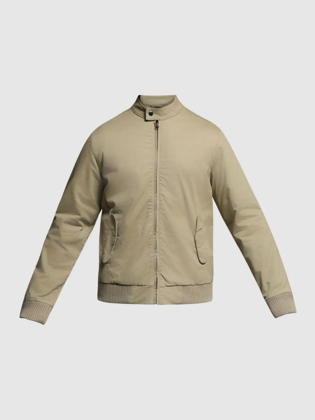 Beige Bomber Jacket