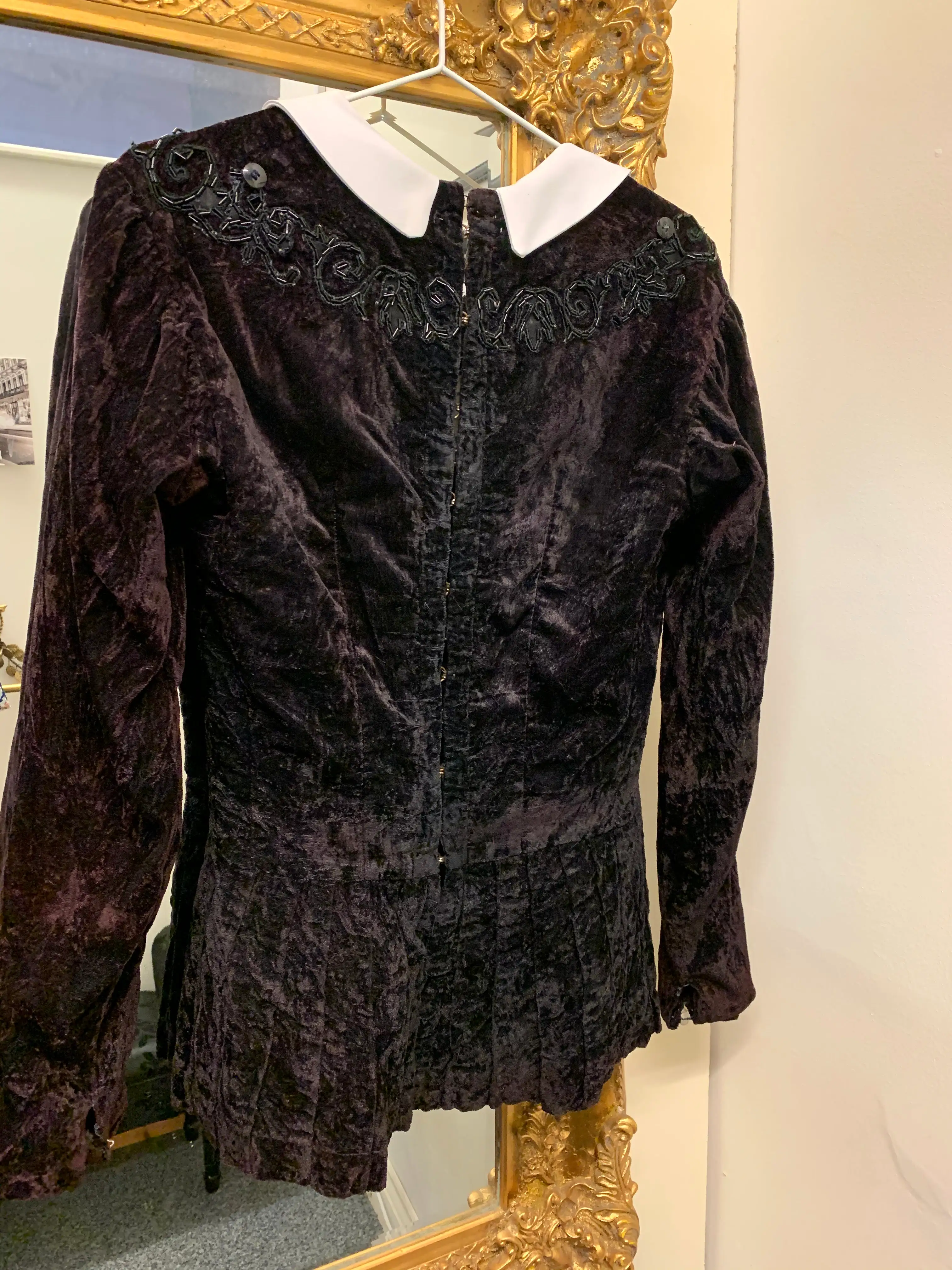 Black velvet embroidered tunic - Hire Only