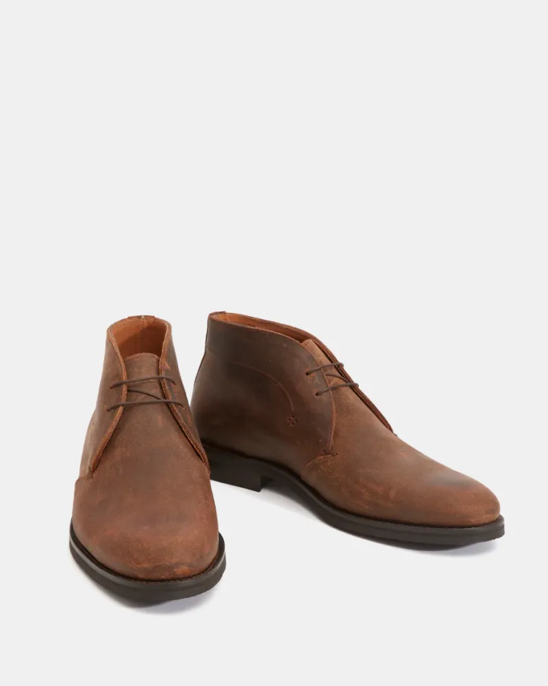 Brown Waxed Suede Waterproof Chukka Boot