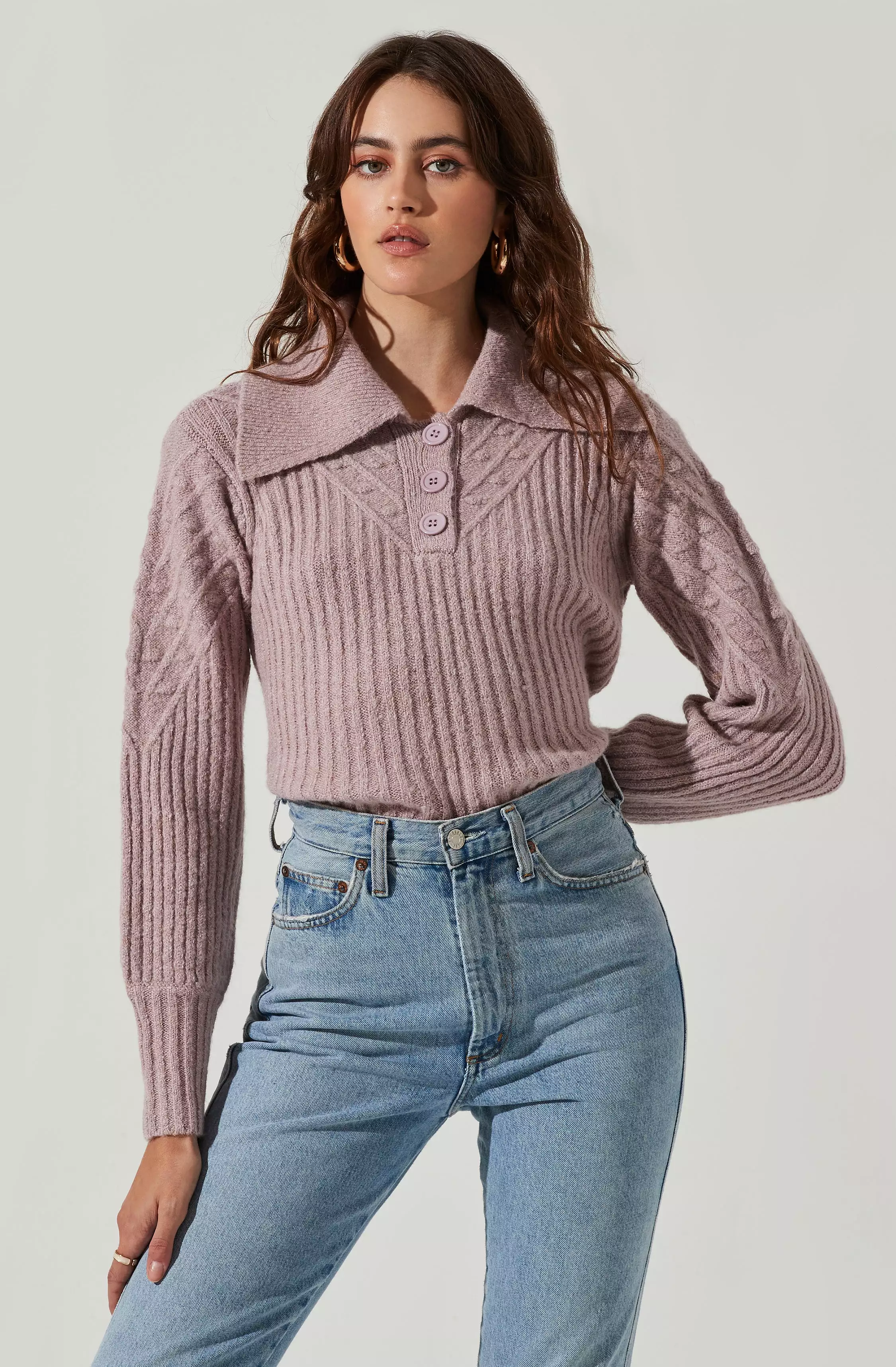 Button Polo Sweater