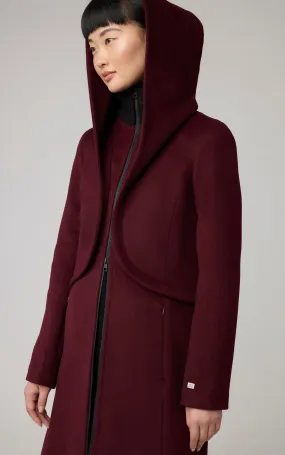 CARA Classic Wool Coat with Knit Collar and Wide Hood