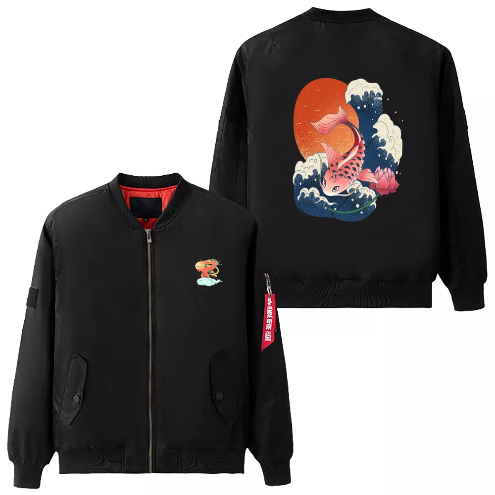 Carpe Diem Asian Art Bomber Jacket