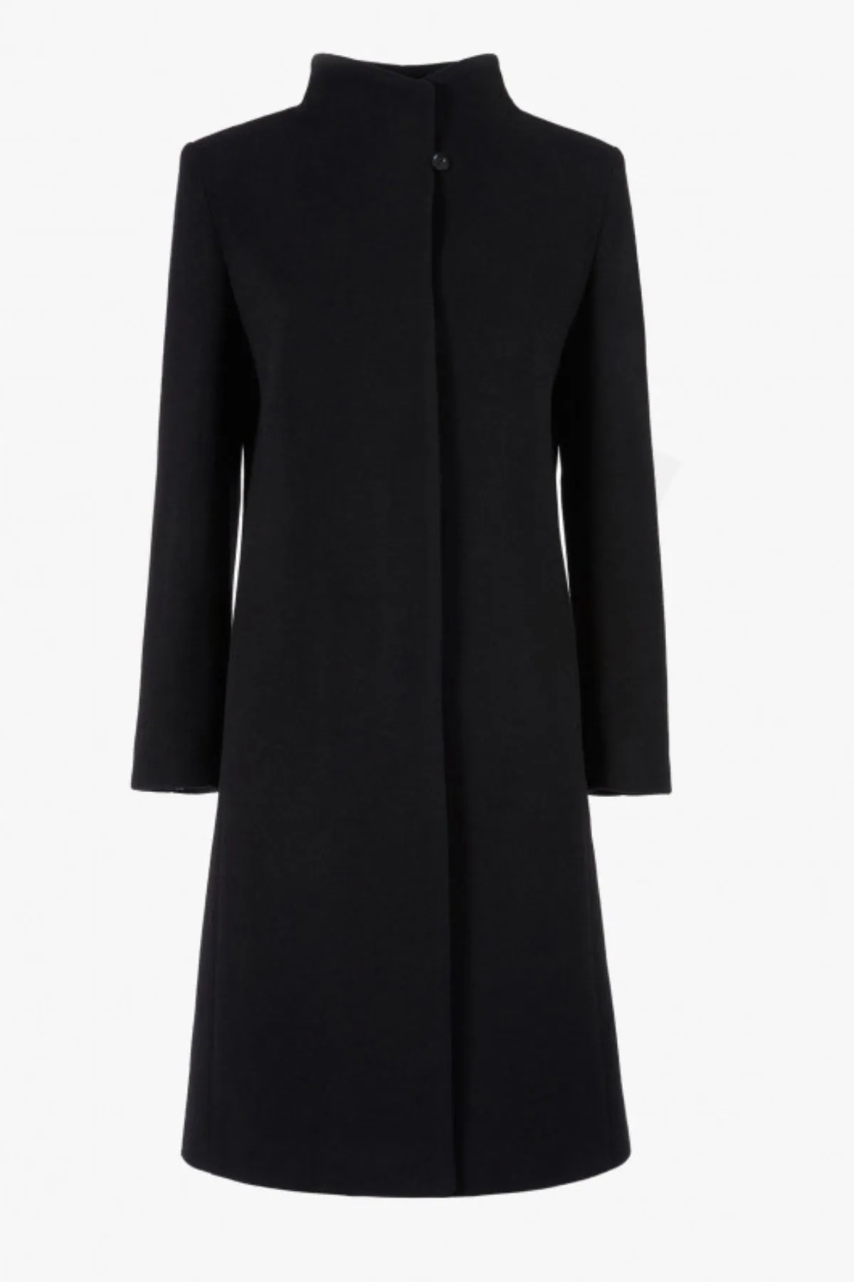 Cashmere & Wool Coat with High Stand Up Collar 30001