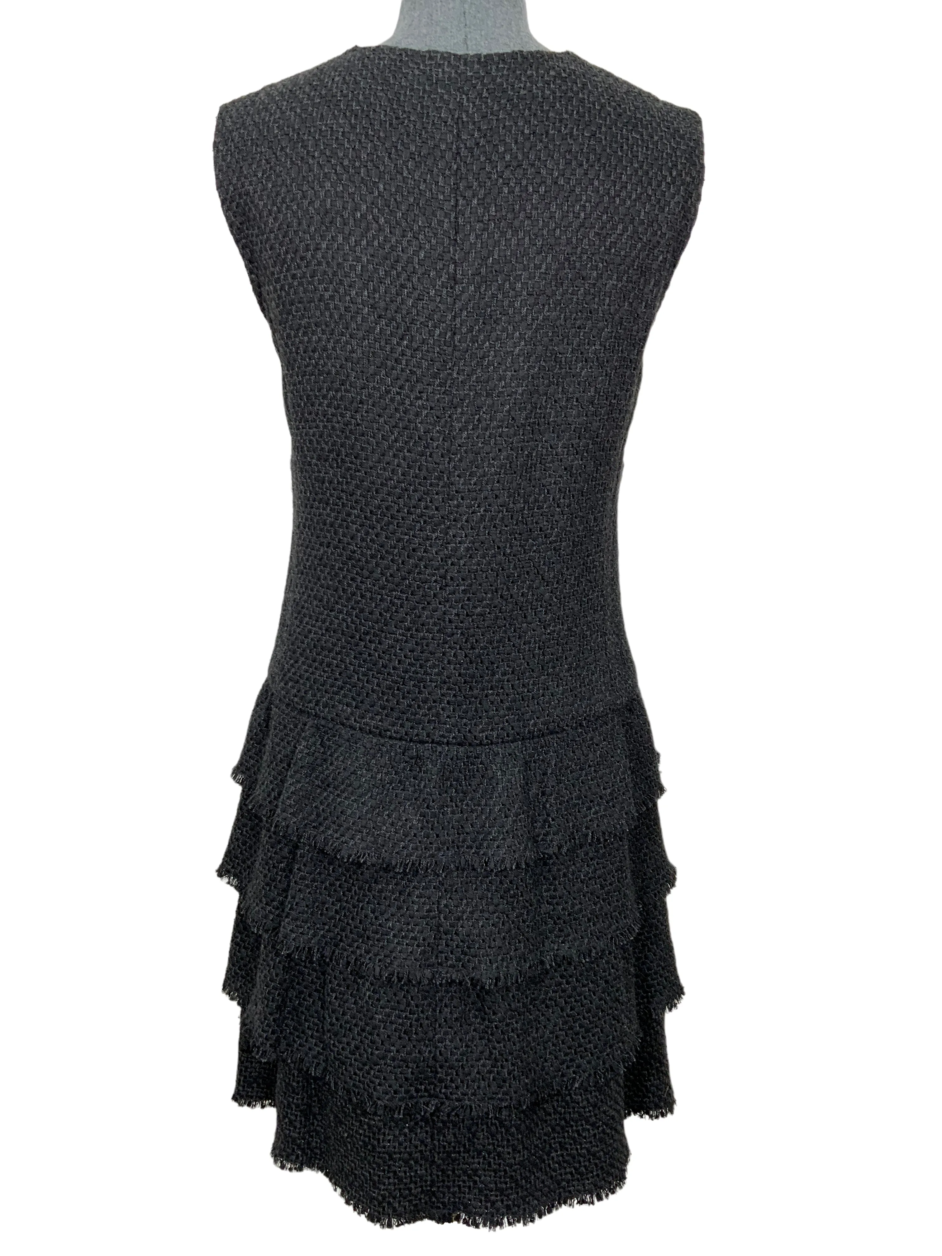 CHANEL Cotton Tweed Tiered Sleeveless Dress Size M