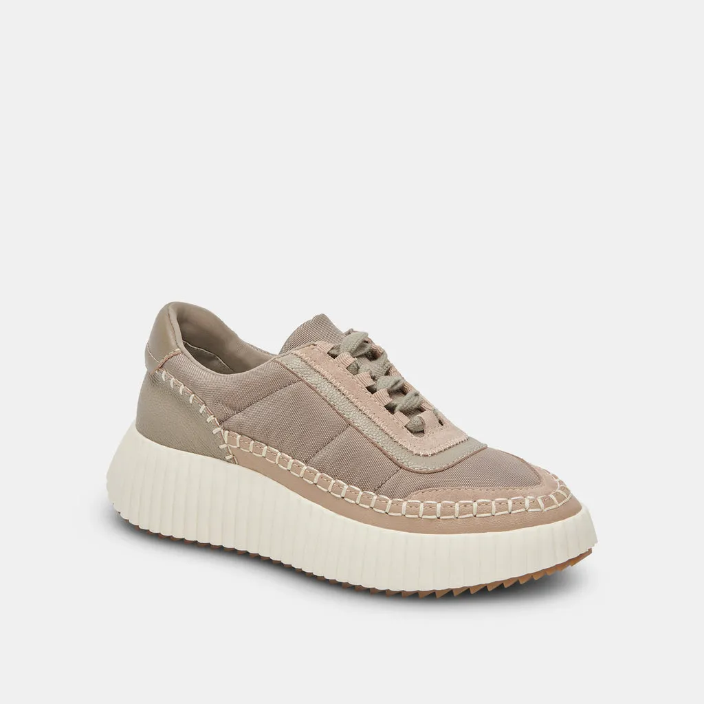 Dolen DK Taupe Nylon Sneakers | Women's Taupe Nylon Platform Sneakers– Dolce Vita 6950764937282