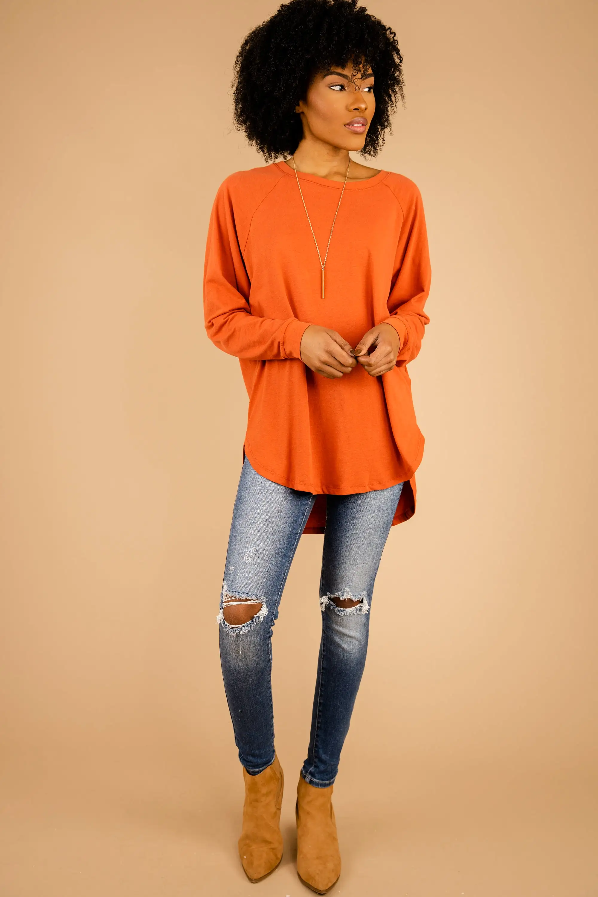 Easy Like Sunday Rust Orange Tunic