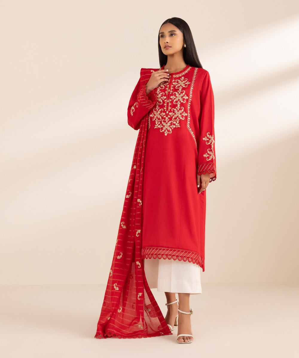 Embroidered Zari Voile Dupatta