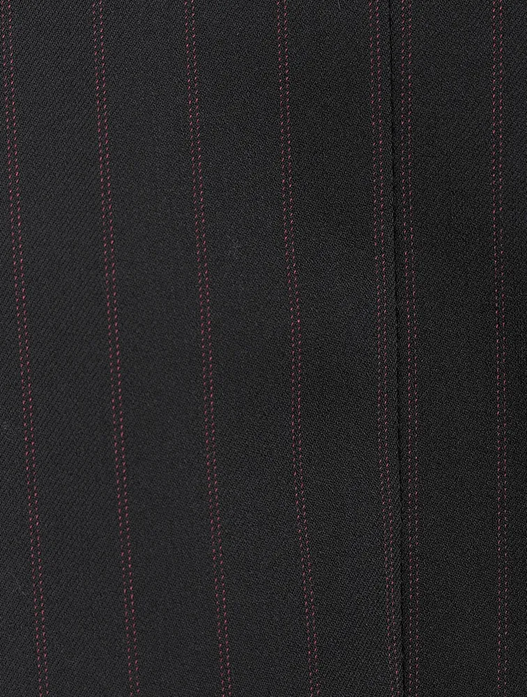 GANNI Single-Breasted Blazer Pinstripe Print