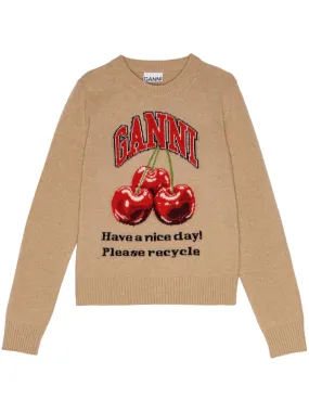 Ganni Sweaters Beige