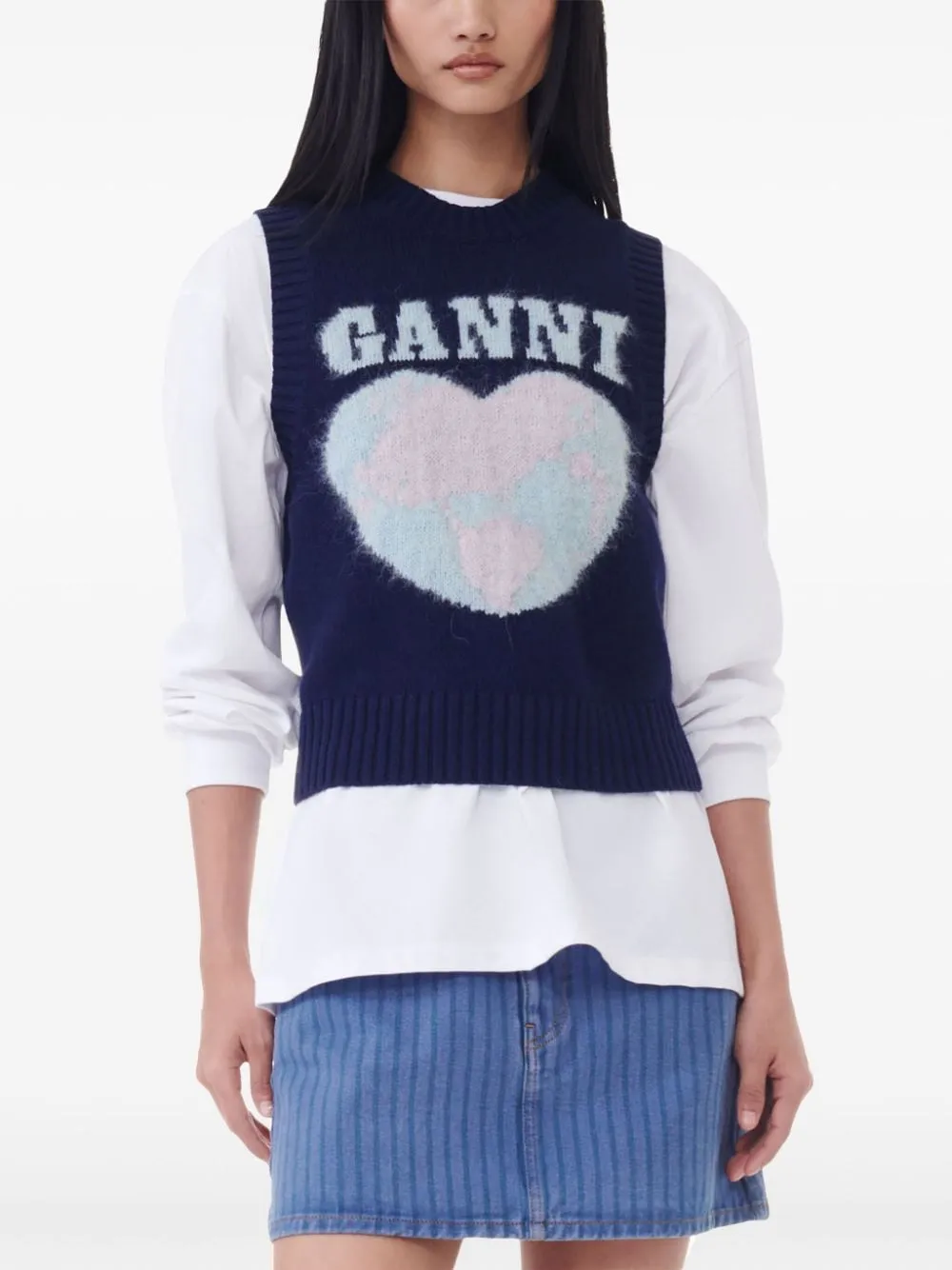 Ganni Sweaters Blue