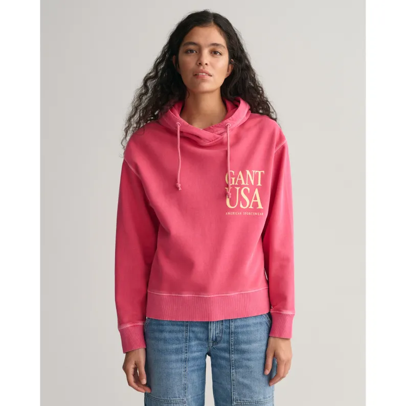 GANT Sunfaded GANT USA Hoodie Magenta Pink 4203681