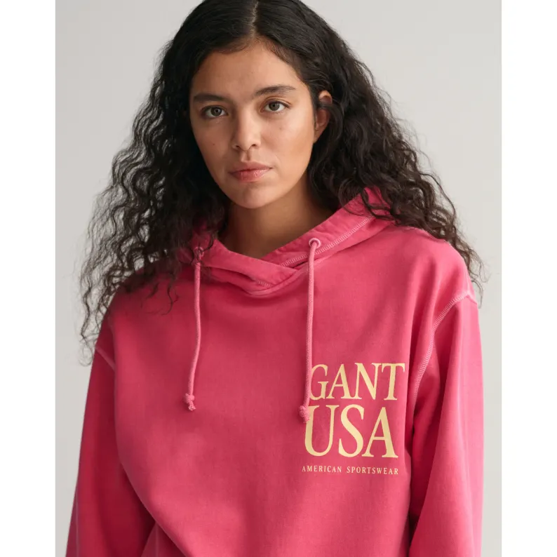 GANT Sunfaded GANT USA Hoodie Magenta Pink 4203681