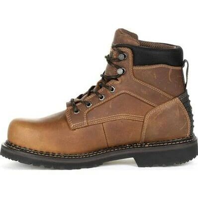 Georgia Men's Giant Revamp Steel Toe Internal Met-Guard Waterproof Work Boot in Brown