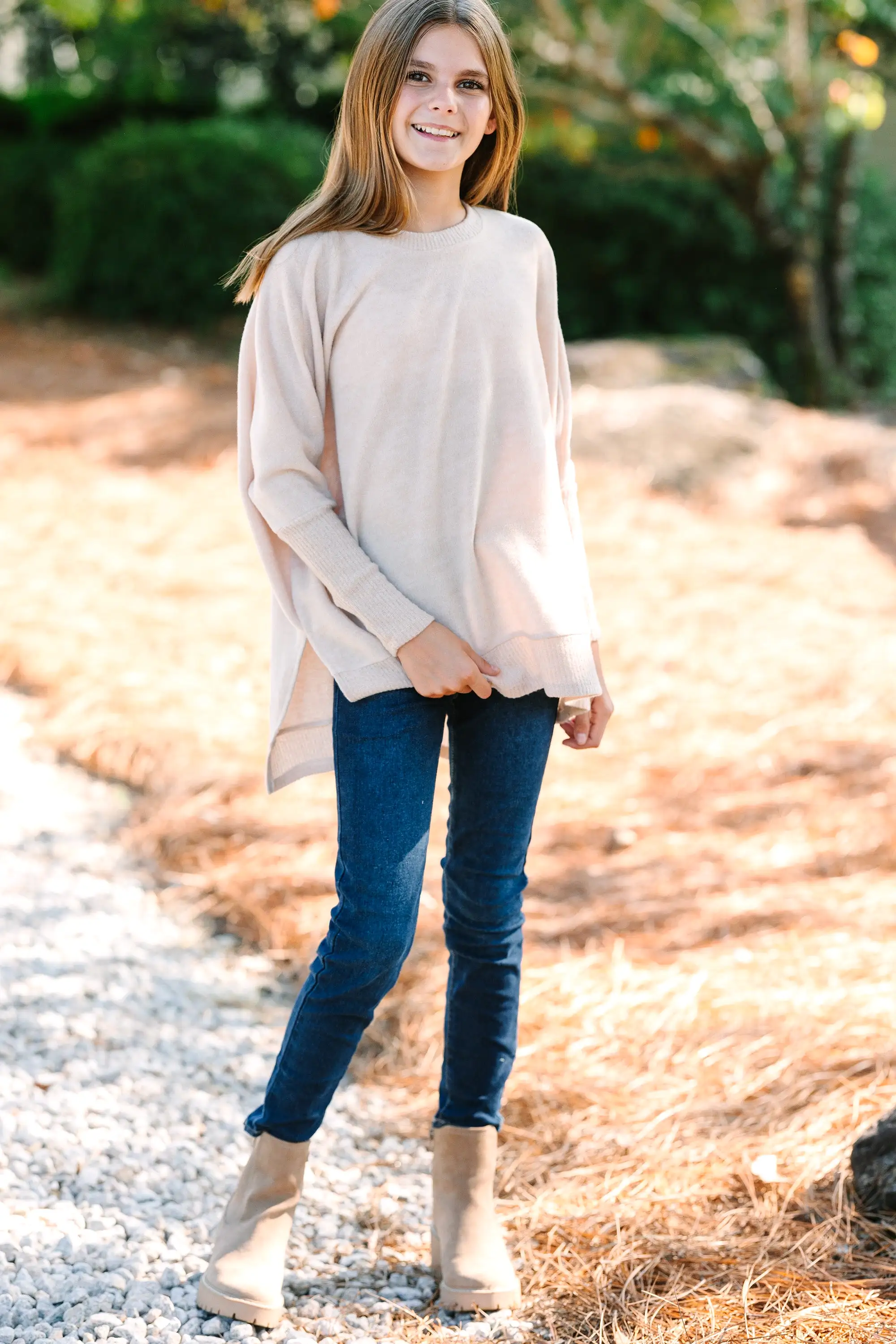 Girls: Always Fun Oatmeal Brown Tunic