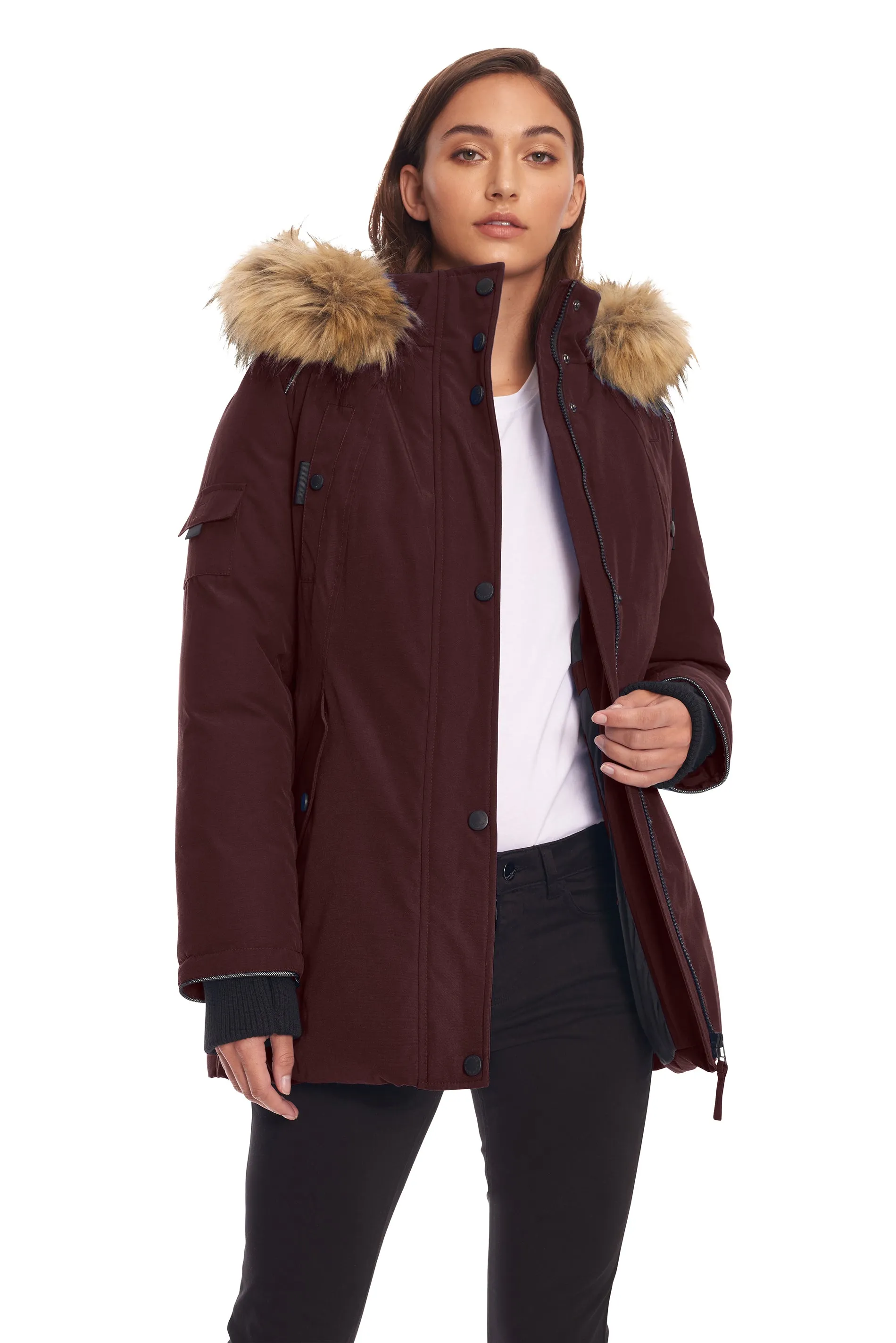 GLACIER | WOMEN'S VEGAN DOWN (RECYCLED) PARKA, GRAPE