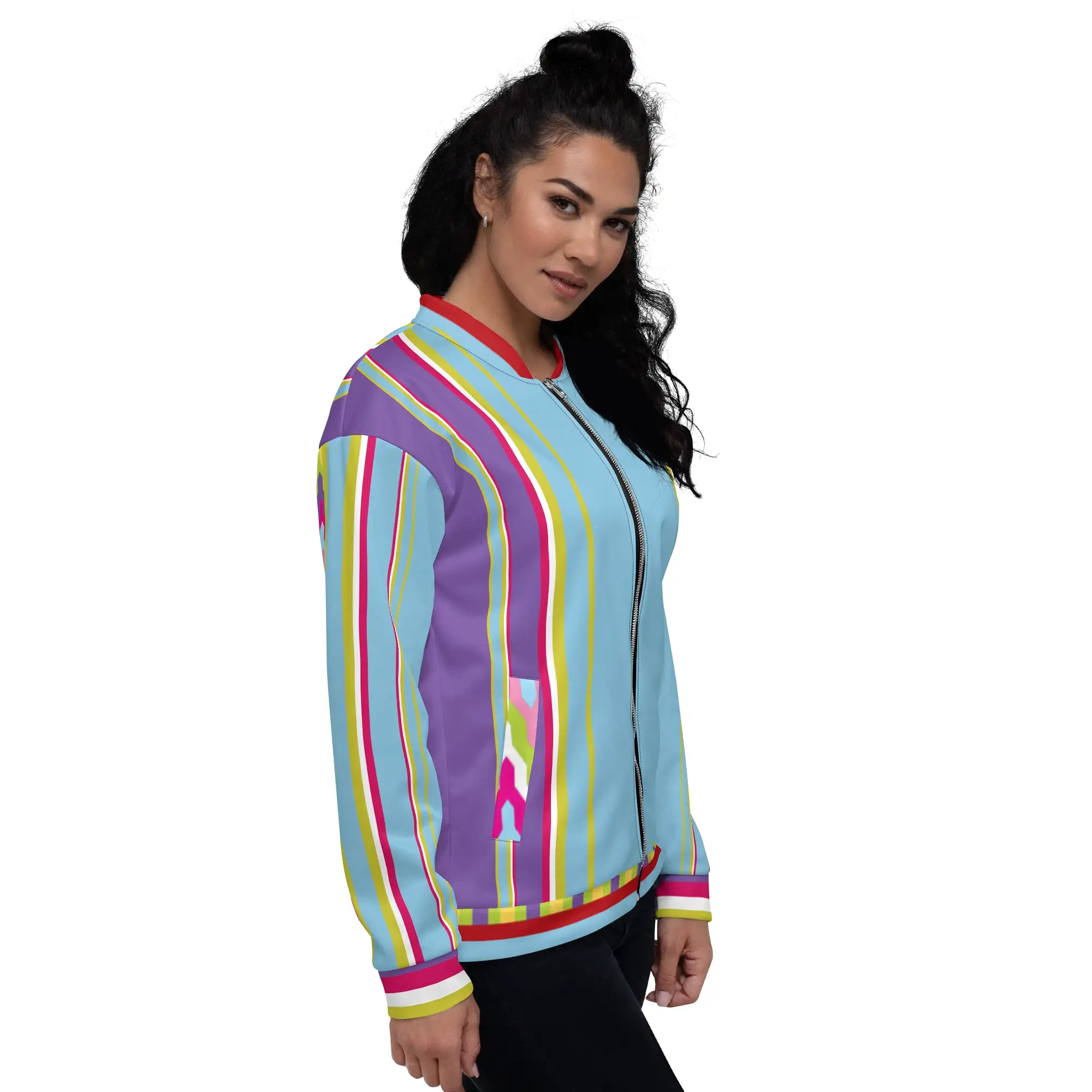 Groovy Purple Calypso Unisex Bomber Jacket