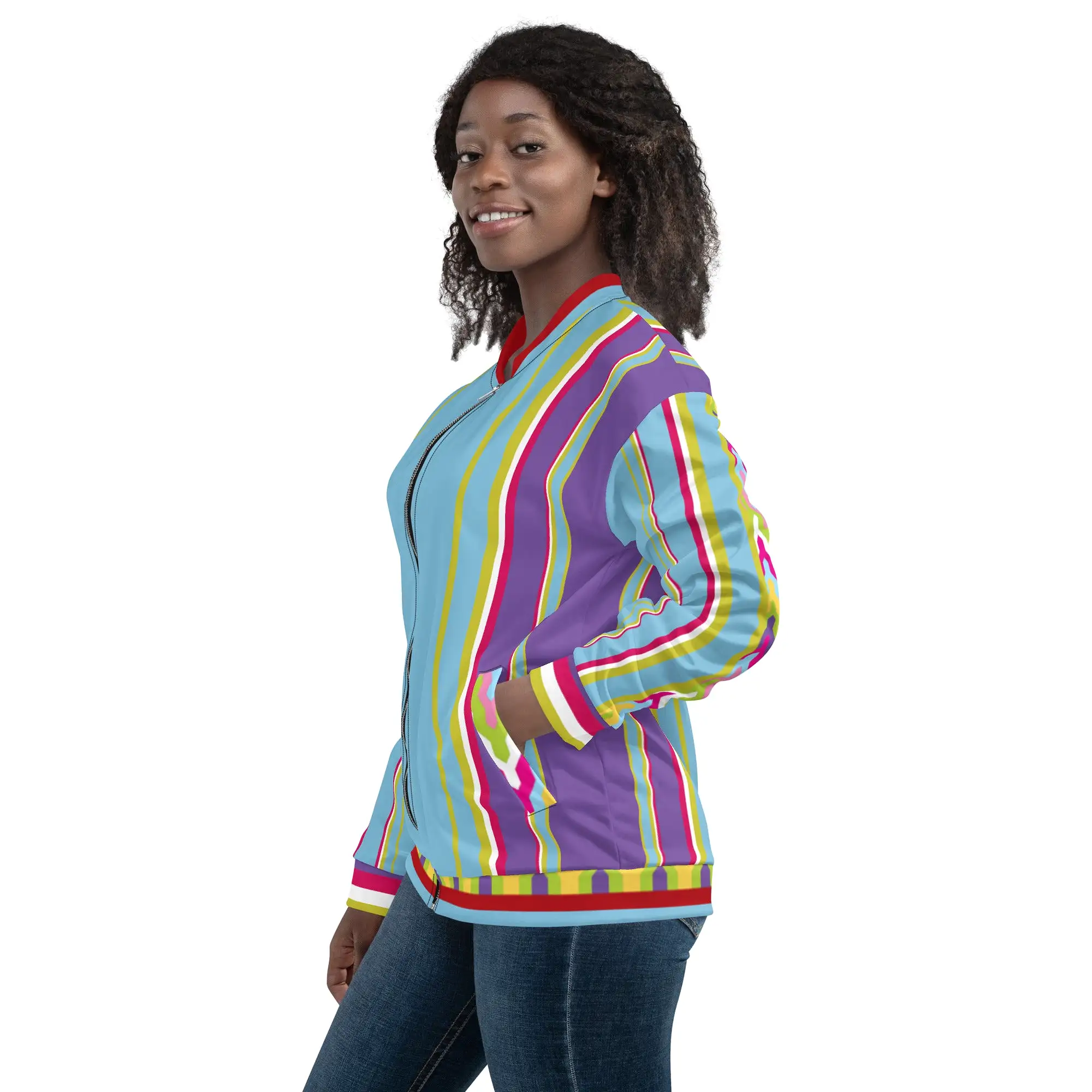 Groovy Purple Calypso Unisex Bomber Jacket