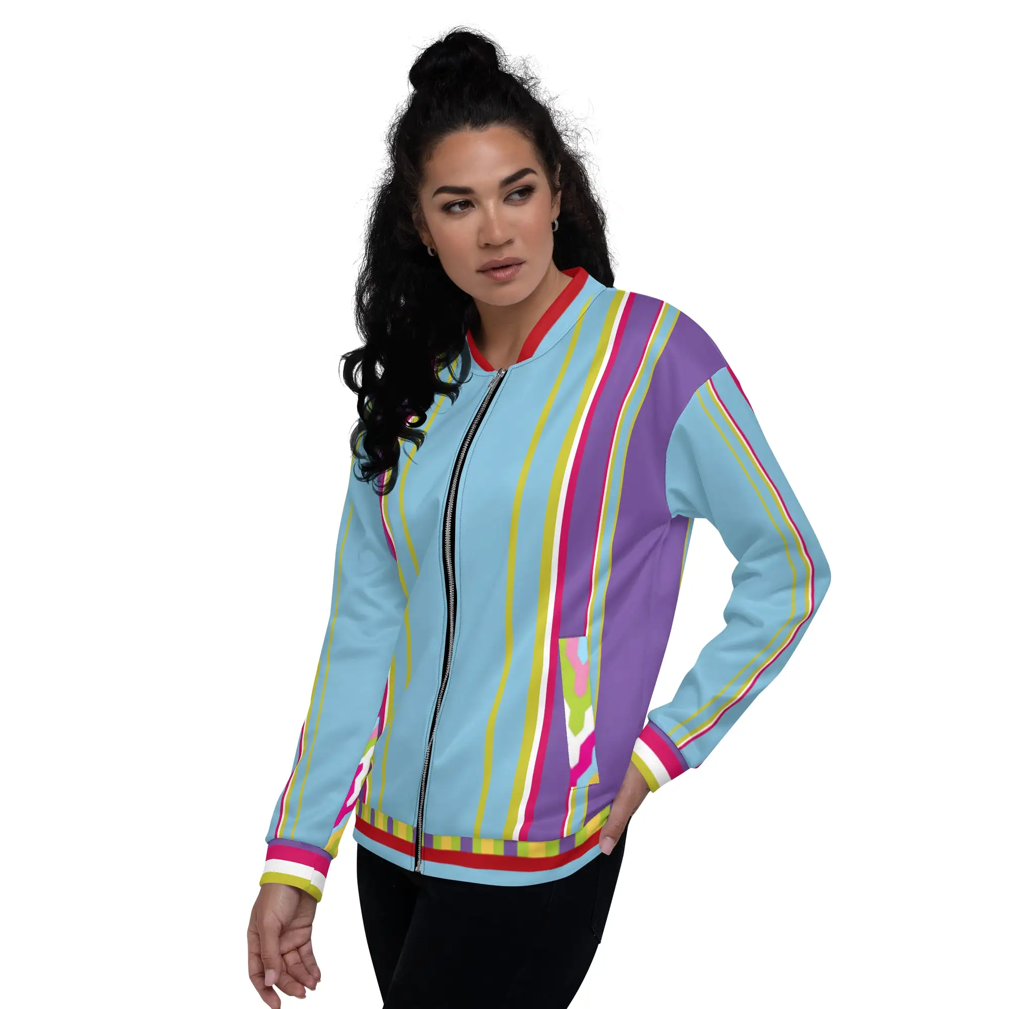 Groovy Purple Calypso Unisex Bomber Jacket