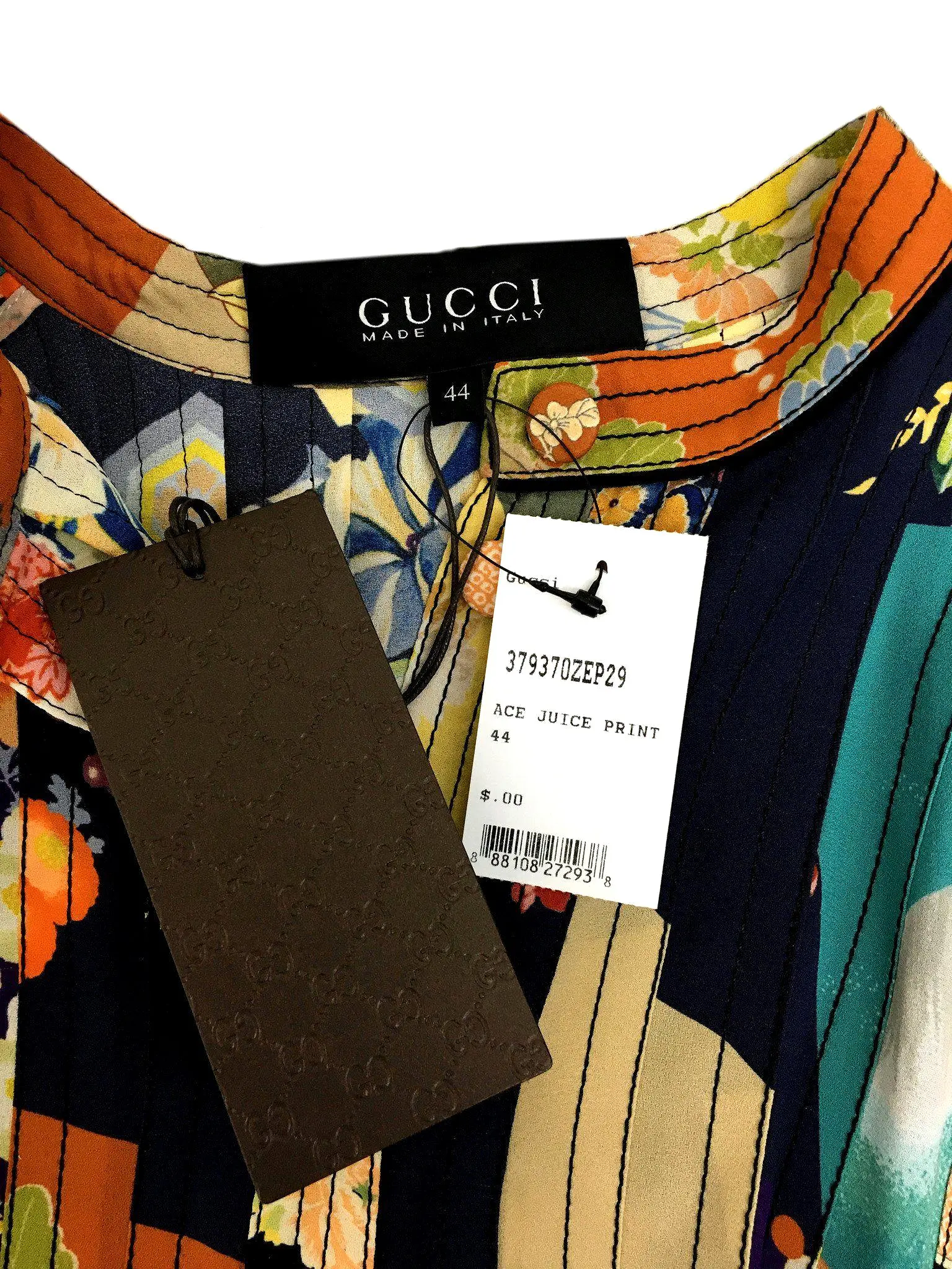 Gucci Ace Juice Print Silk Belted Dress Size M NWT