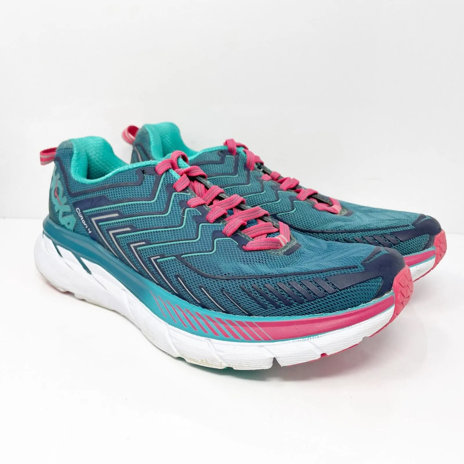 Hoka One One Womens Clifton 4 1016724 BCCM Blue Running Shoes Sneakers Size 7.5