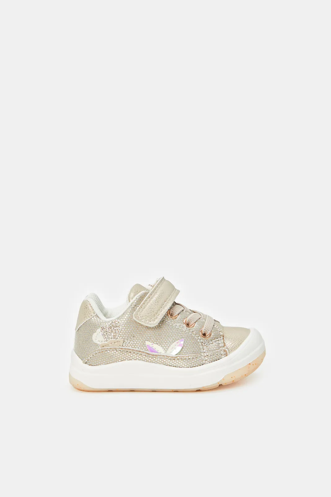 Infant Girls Gold Velcro Sneakers