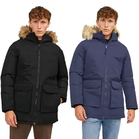 Jack & Jones Mens 'JJEWING' Hooded Parka Jacket