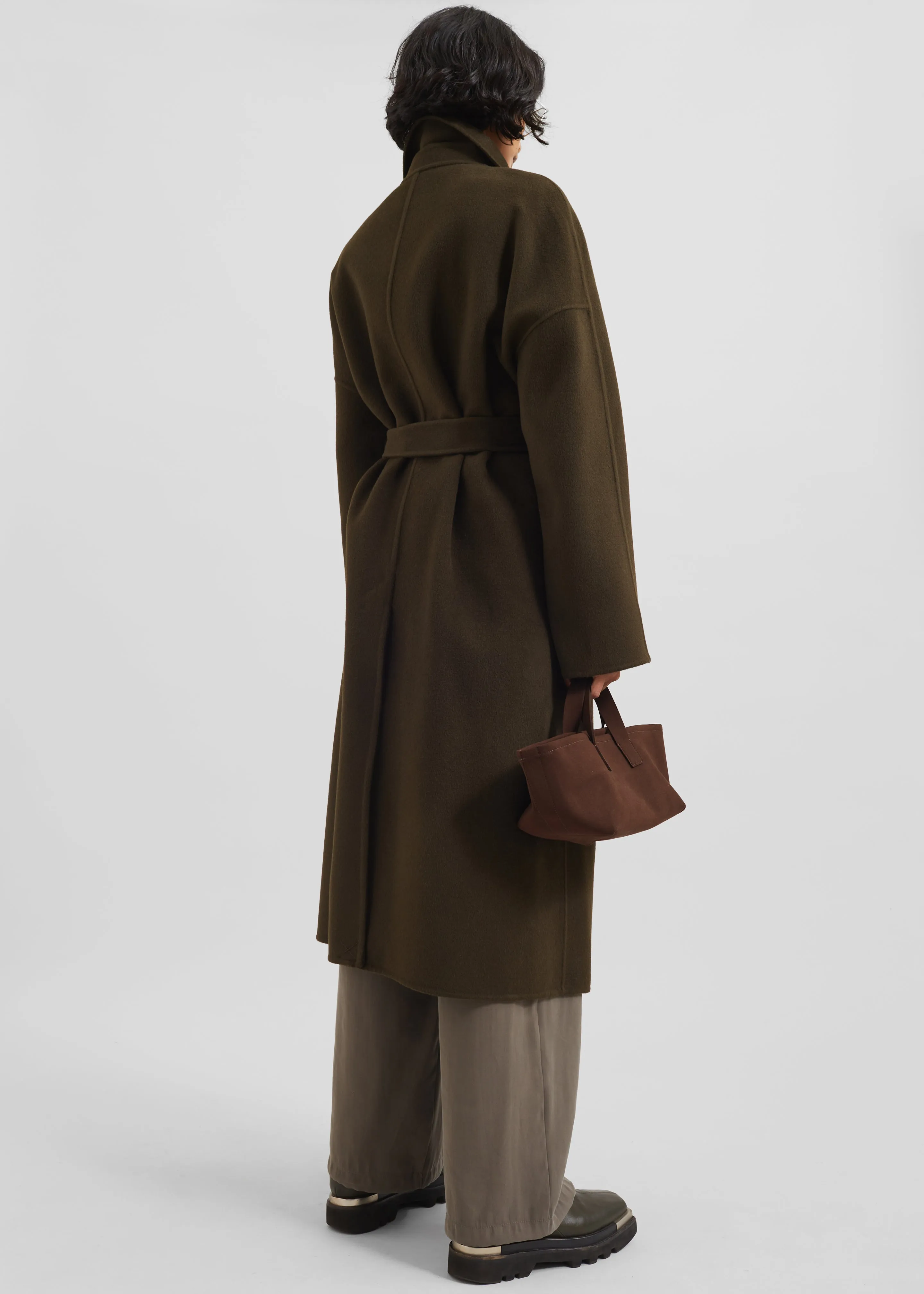 Jalhay Oversized Wool Coat - Khaki Brown