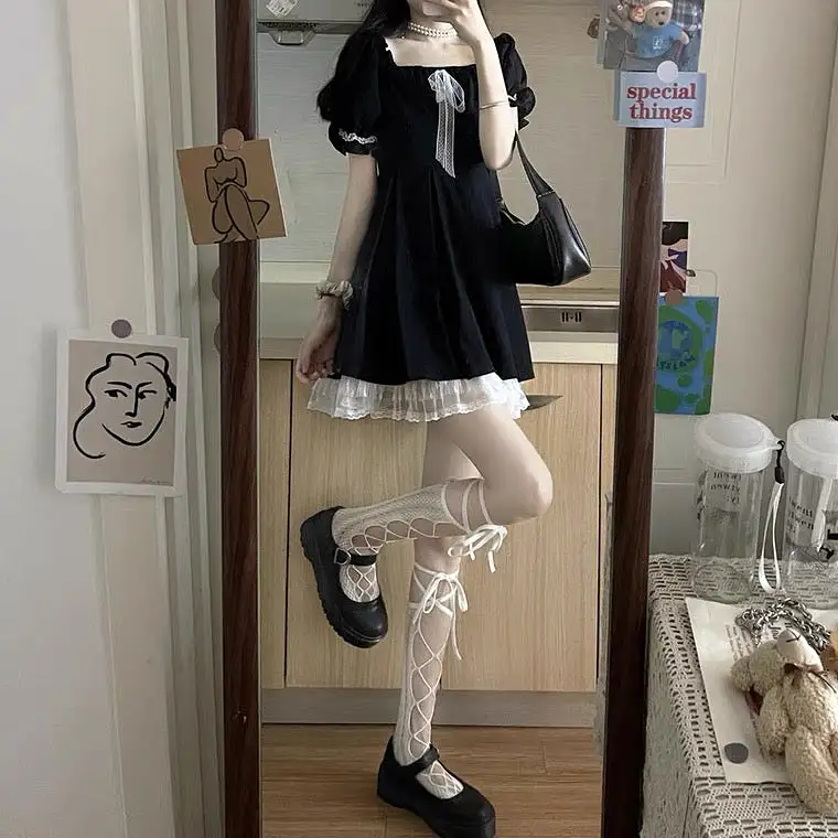 JAPANESE SWEET LOLITA BLACK WAIST DRESS BY90171