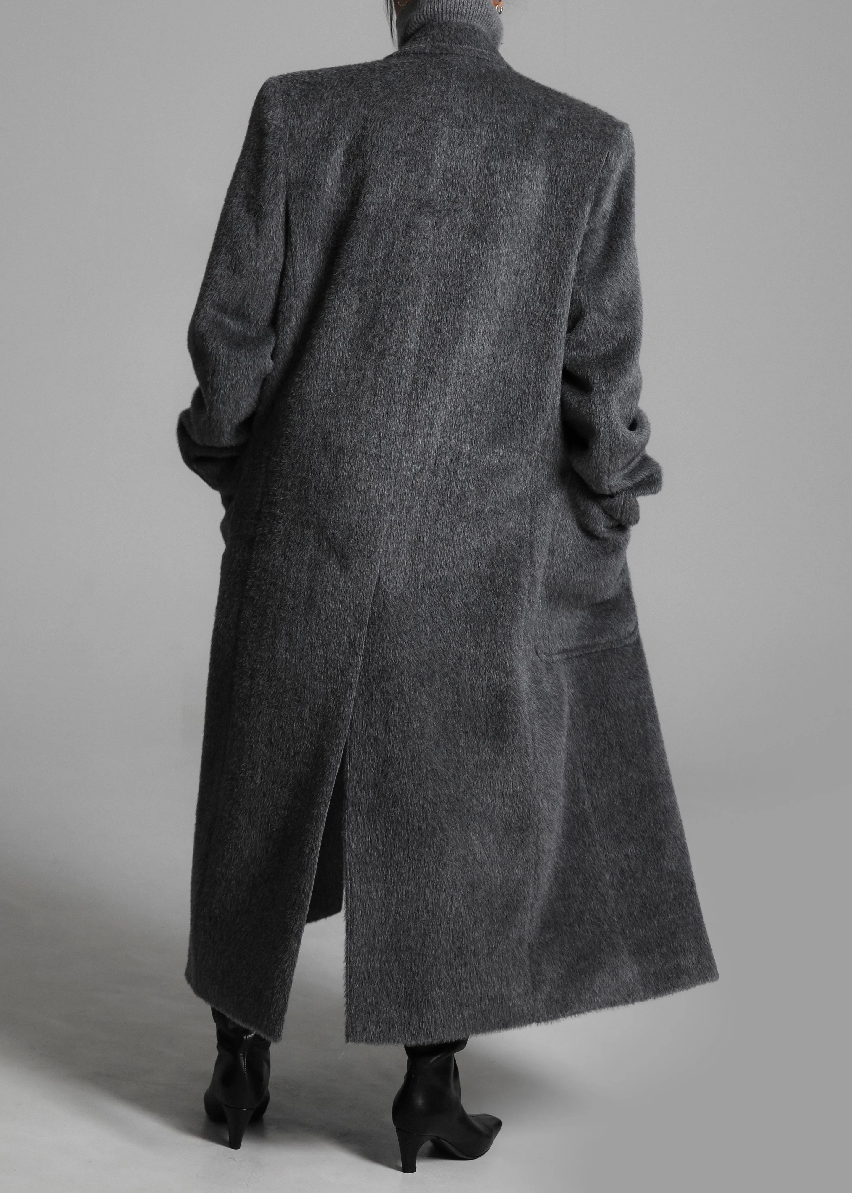 Jaylene Oversized Wool Coat - Grey