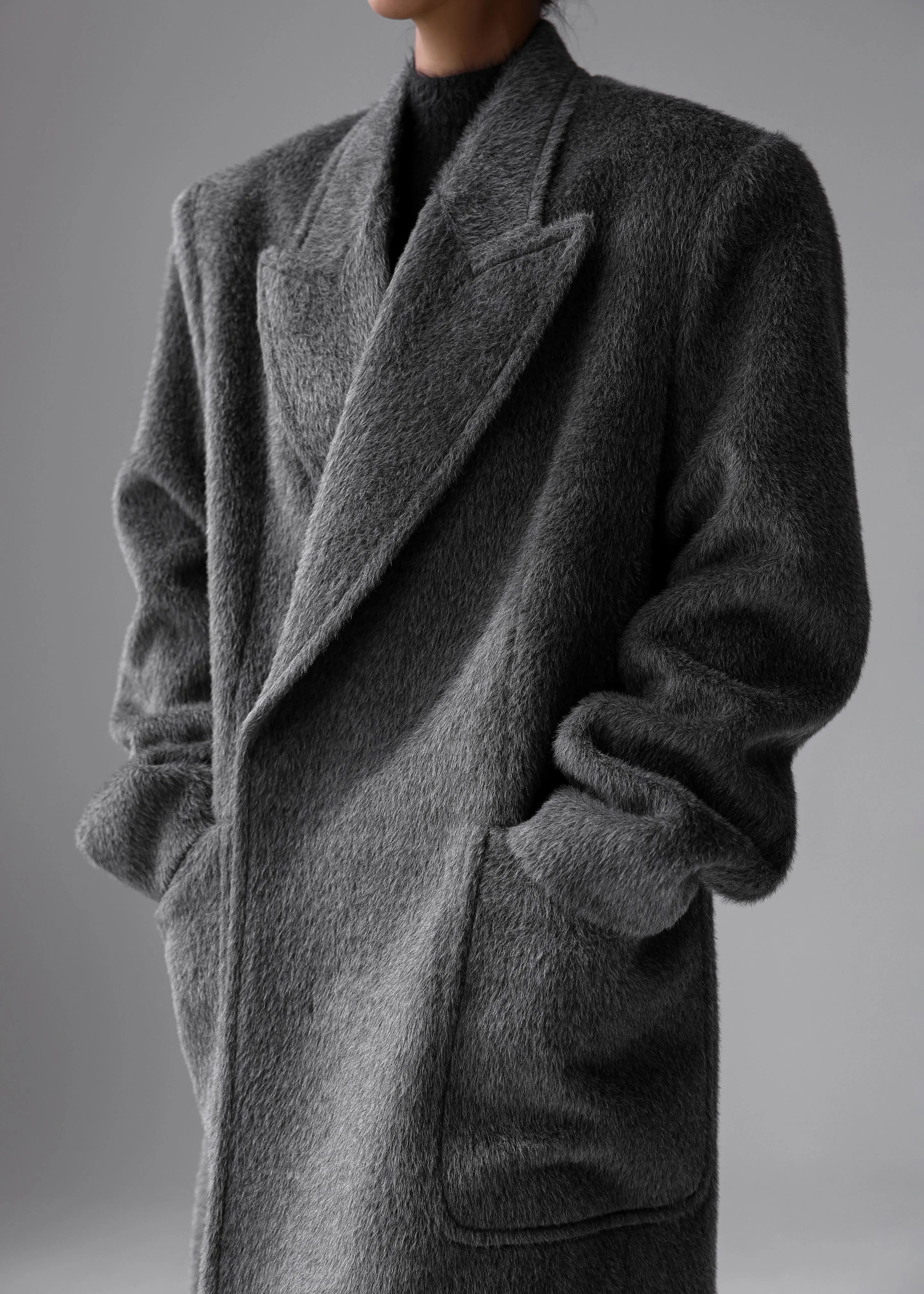 Jaylene Oversized Wool Coat - Grey