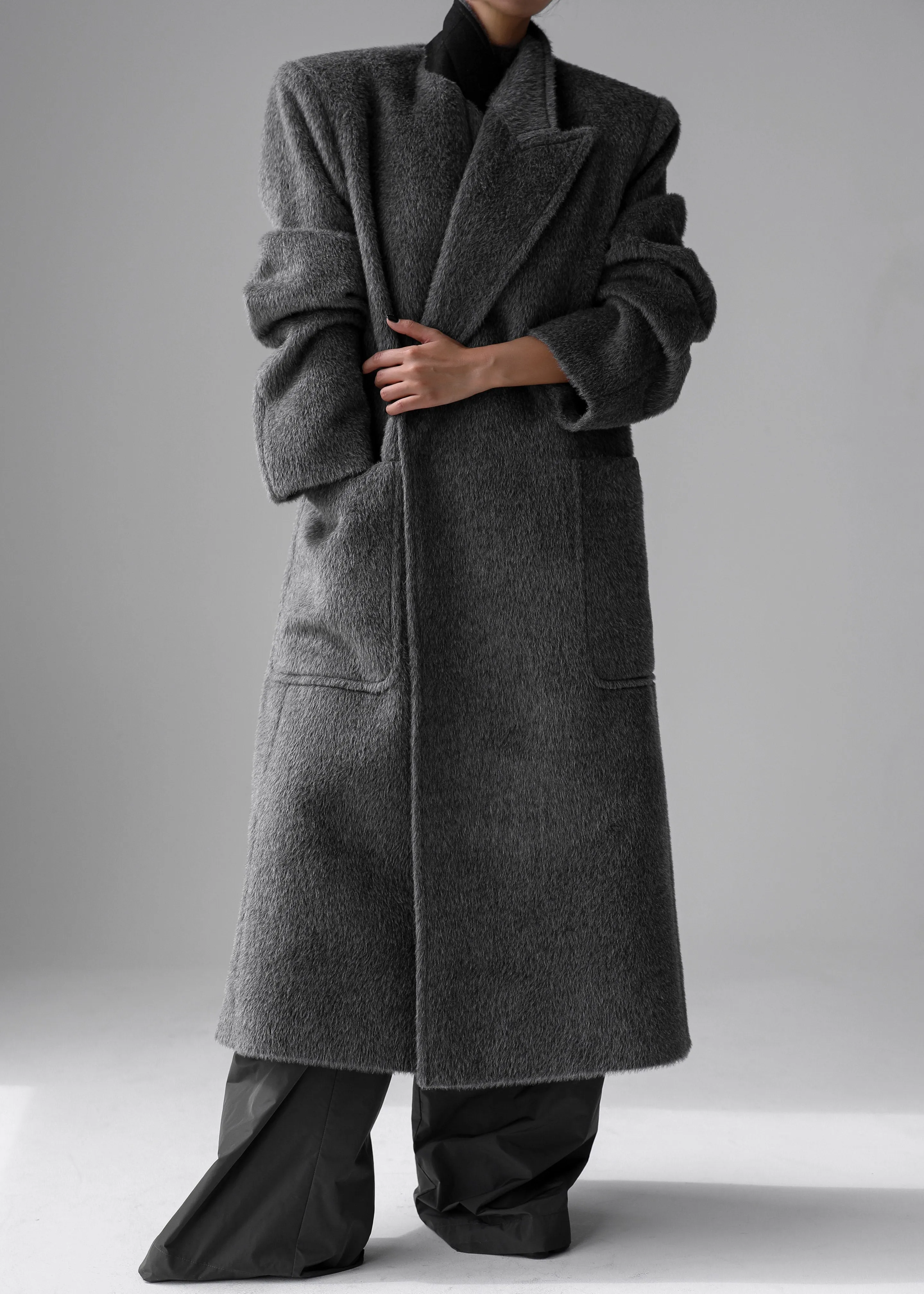 Jaylene Oversized Wool Coat - Grey