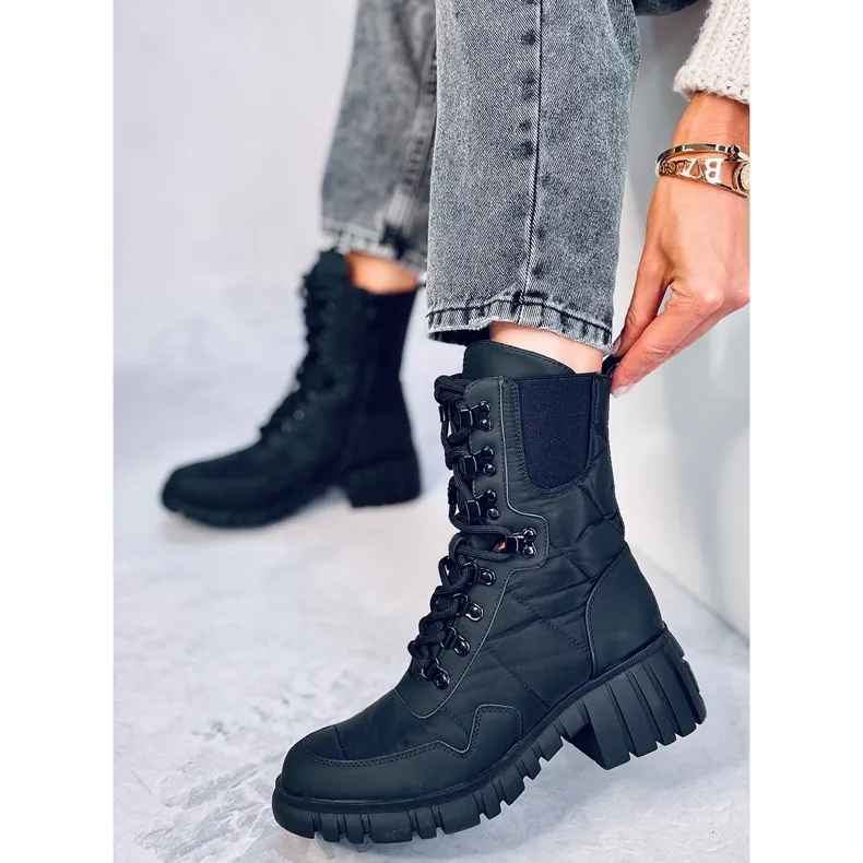 Jewel Black nylon boots