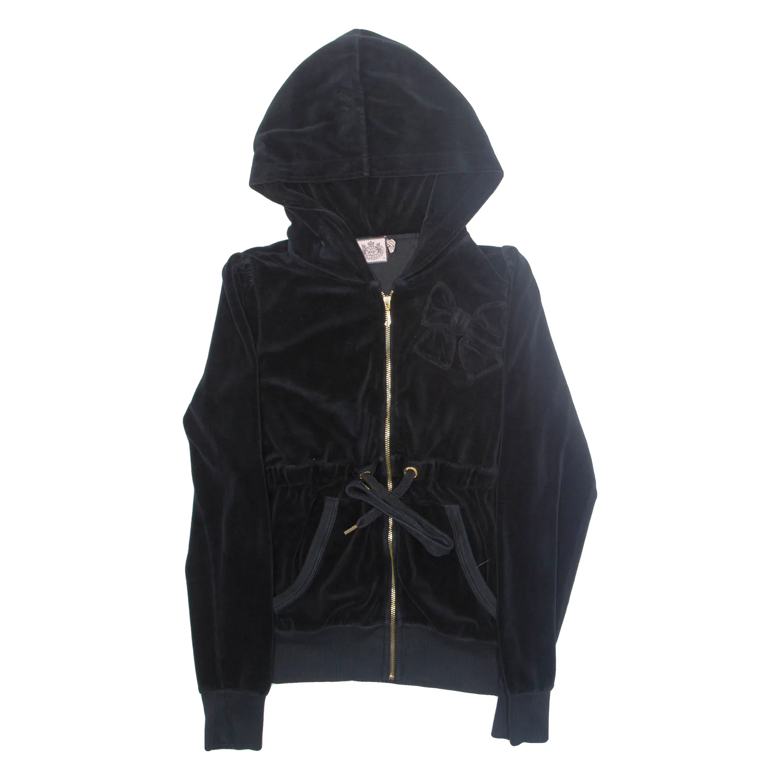 JUICY COUTURE Womens Black Hoodie Full Zip M