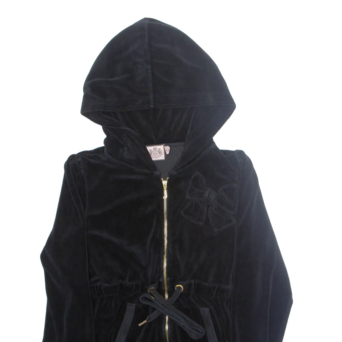 JUICY COUTURE Womens Black Hoodie Full Zip M