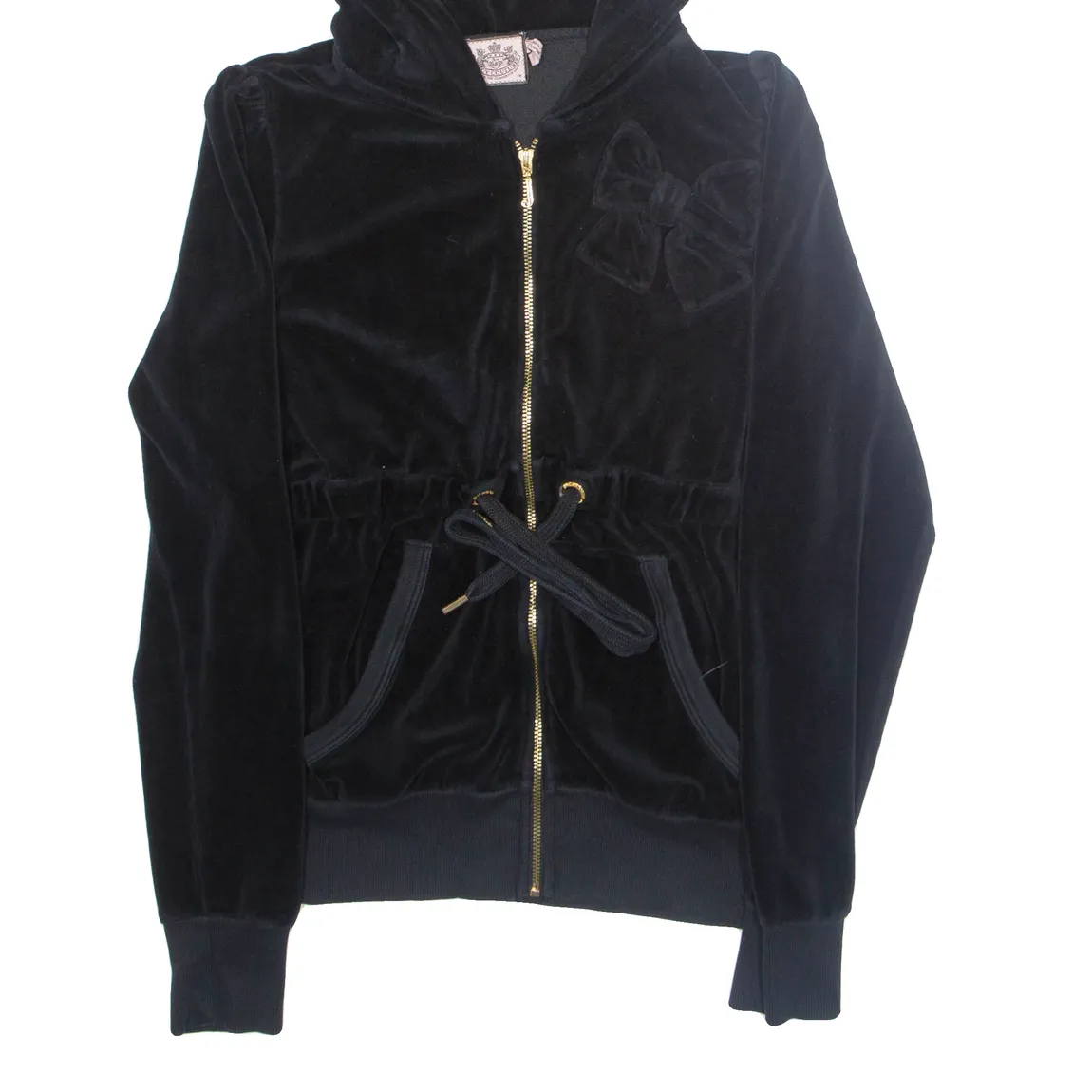 JUICY COUTURE Womens Black Hoodie Full Zip M