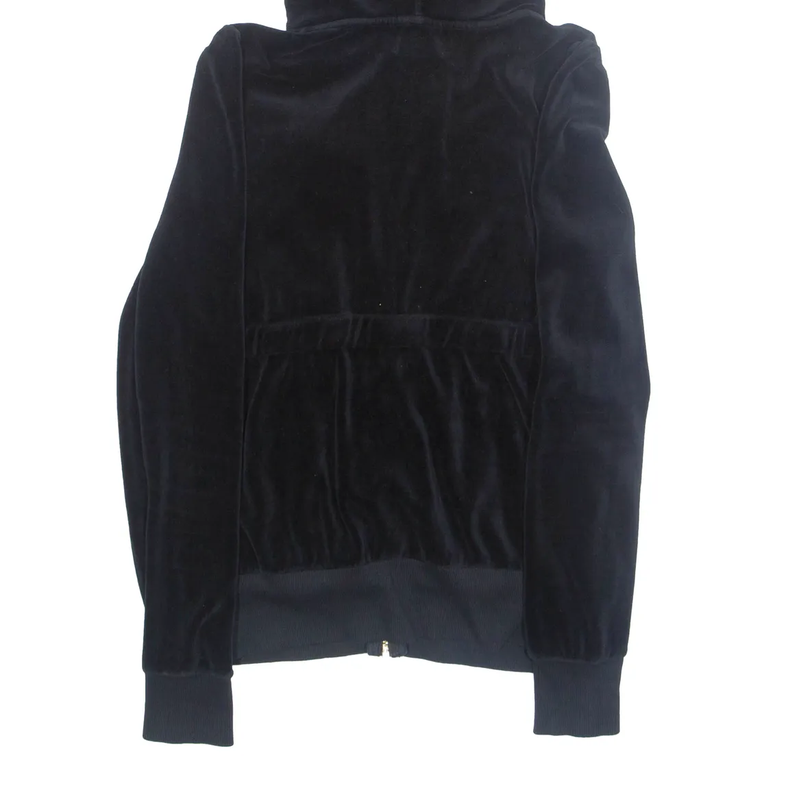 JUICY COUTURE Womens Black Hoodie Full Zip M