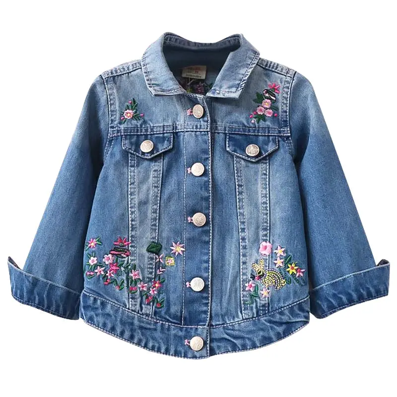 Kids Denim Jacket Floral Fashion Jacket