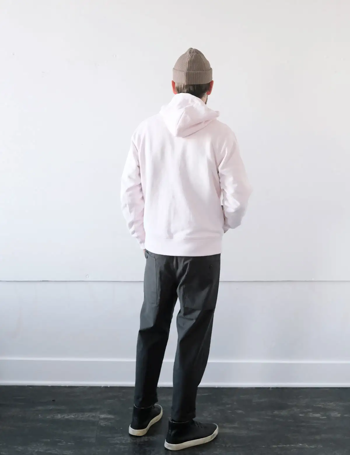 Knit Zip Parka - Pale Pink