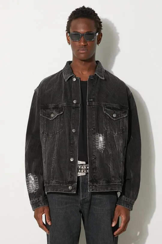 KSUBI denim jacket Cropped men's black color