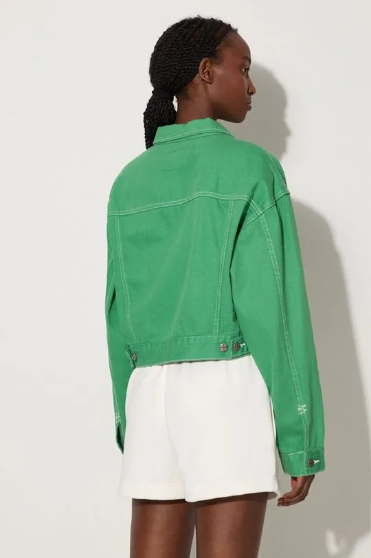 KSUBI denim jacket Cropped women's green color