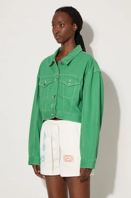 KSUBI denim jacket Cropped women's green color