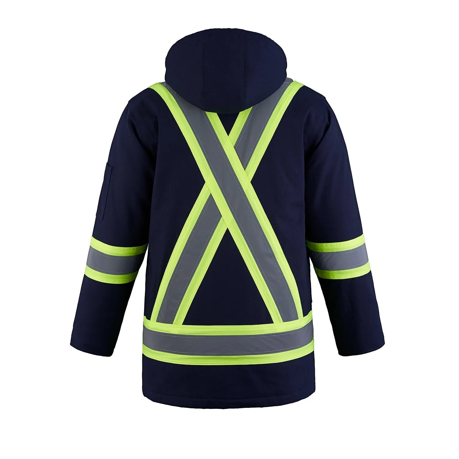 L01292 - Kingpin - Cotton Canvas Hi-Vis Insulated Parka w/ Detachable Hood