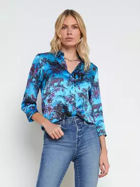 L’agence - Dani Blouse - Blue Multi Jungle Toile