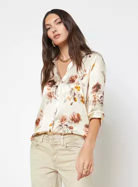 L’agence - Dani Silk Blouse - Buff Multi Tonal Rose