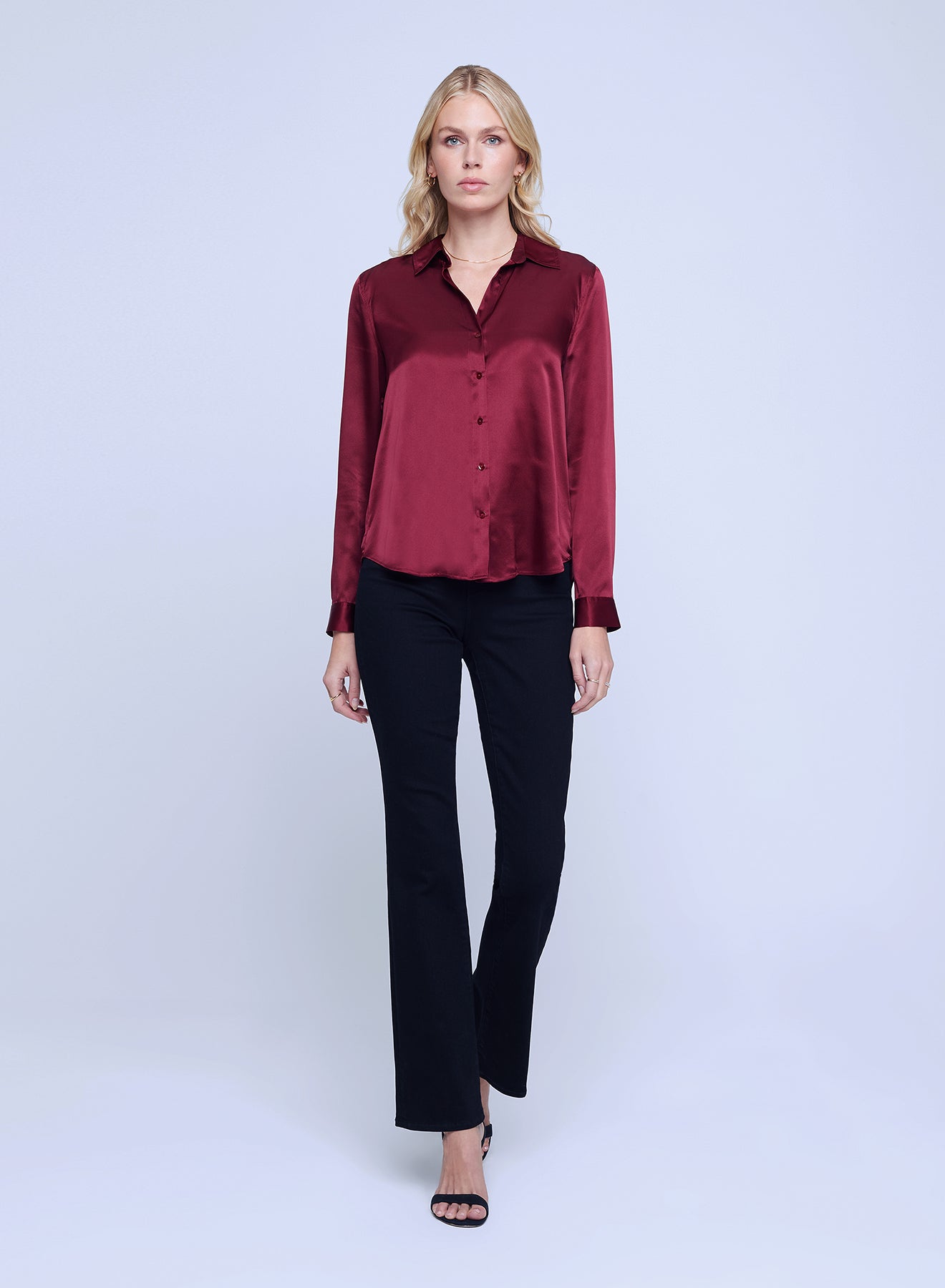 L’agence - Tyler L/S Blouse - Dark Bordeaux