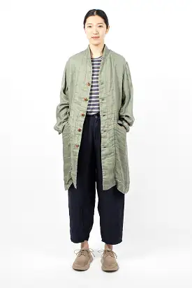 Linen Trench Coat Sage Green