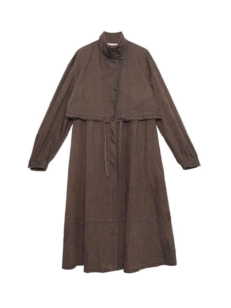 Loose Retro Long Oversize Windbreaker Long-Coat