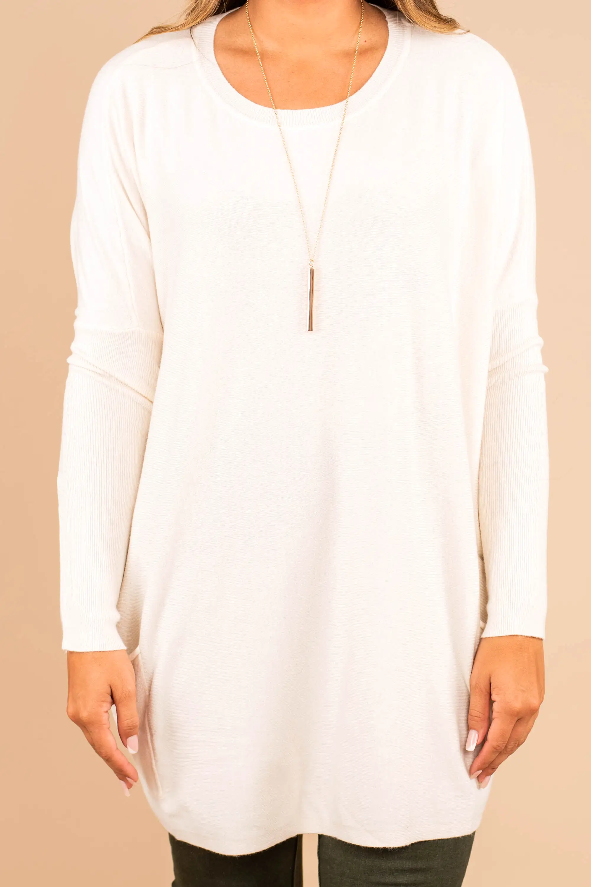 Loving My Life Ivory White Pocket Tunic