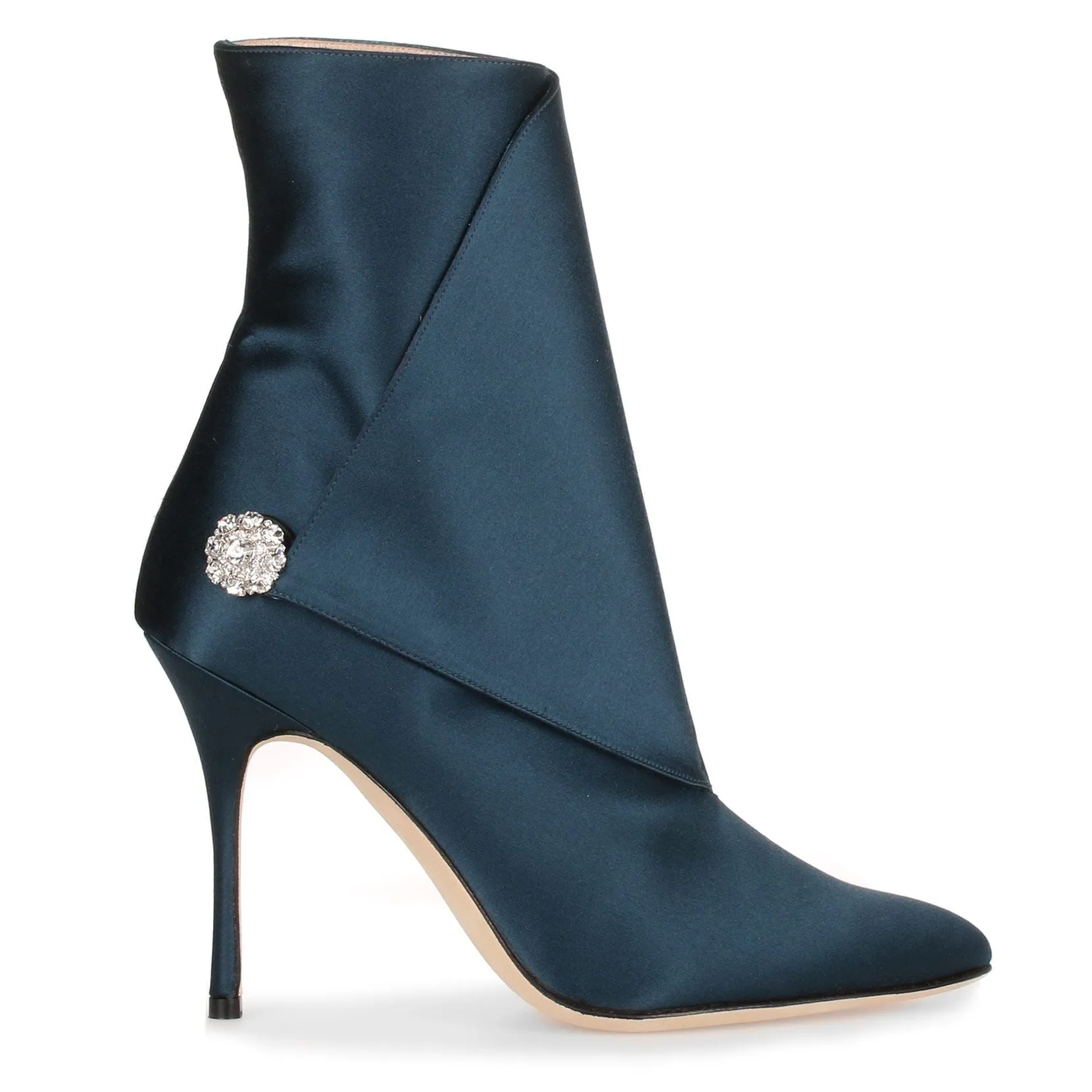 Manolo Blahnik Diazhigri teal satin boot